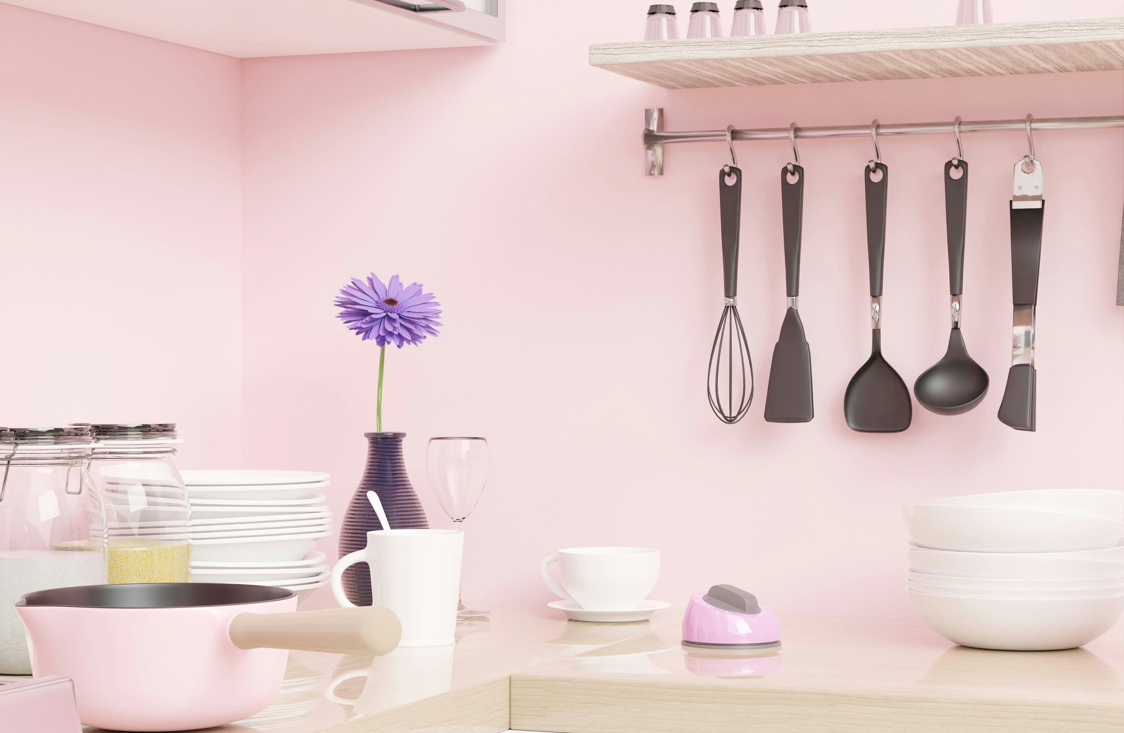 Smart kitchen tools including digital thermometer and electric cooking devices on a modern kitchen countertop