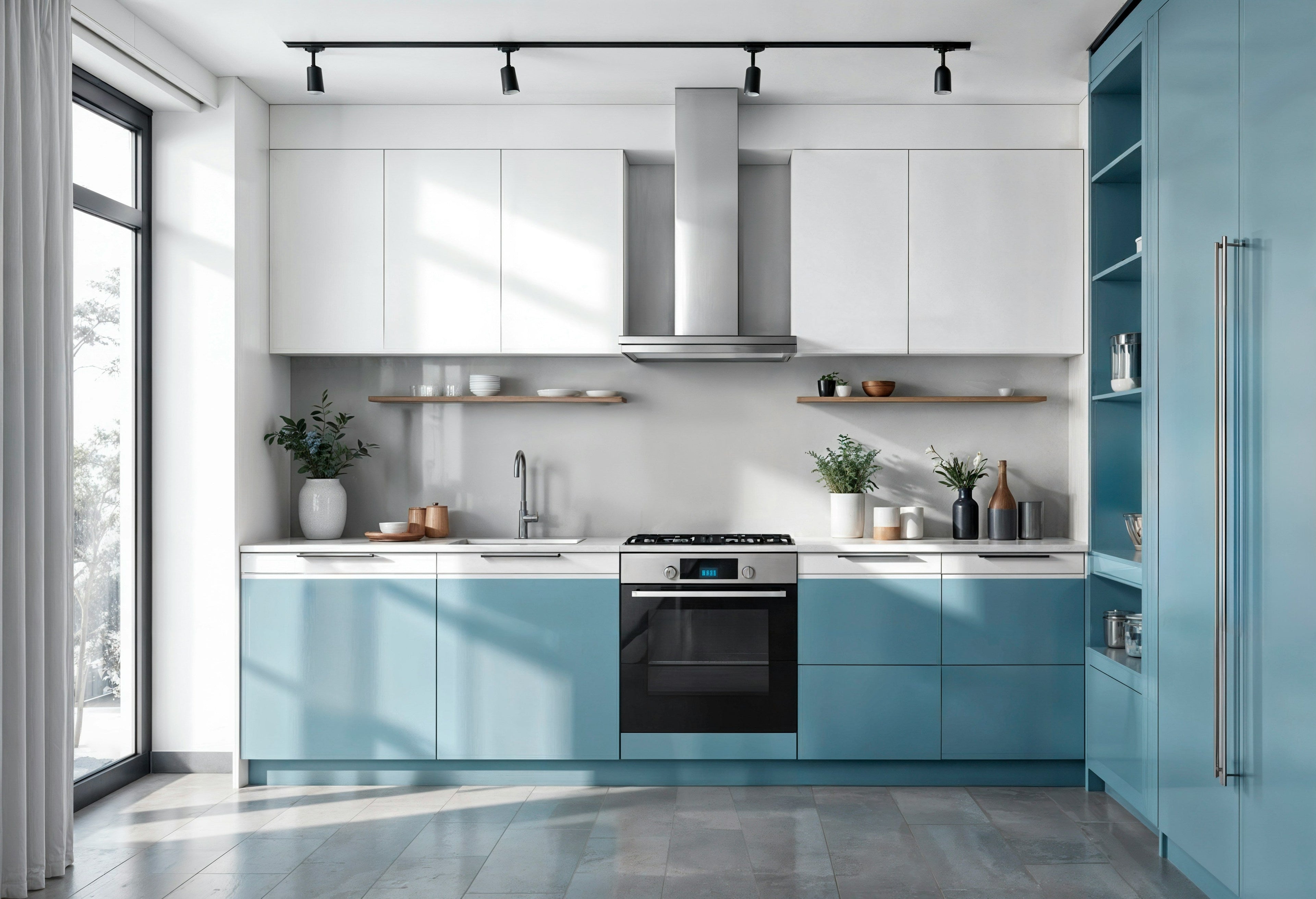 Kitchen storage containers and organizers neatly arranged in a clean and organized kitchen space