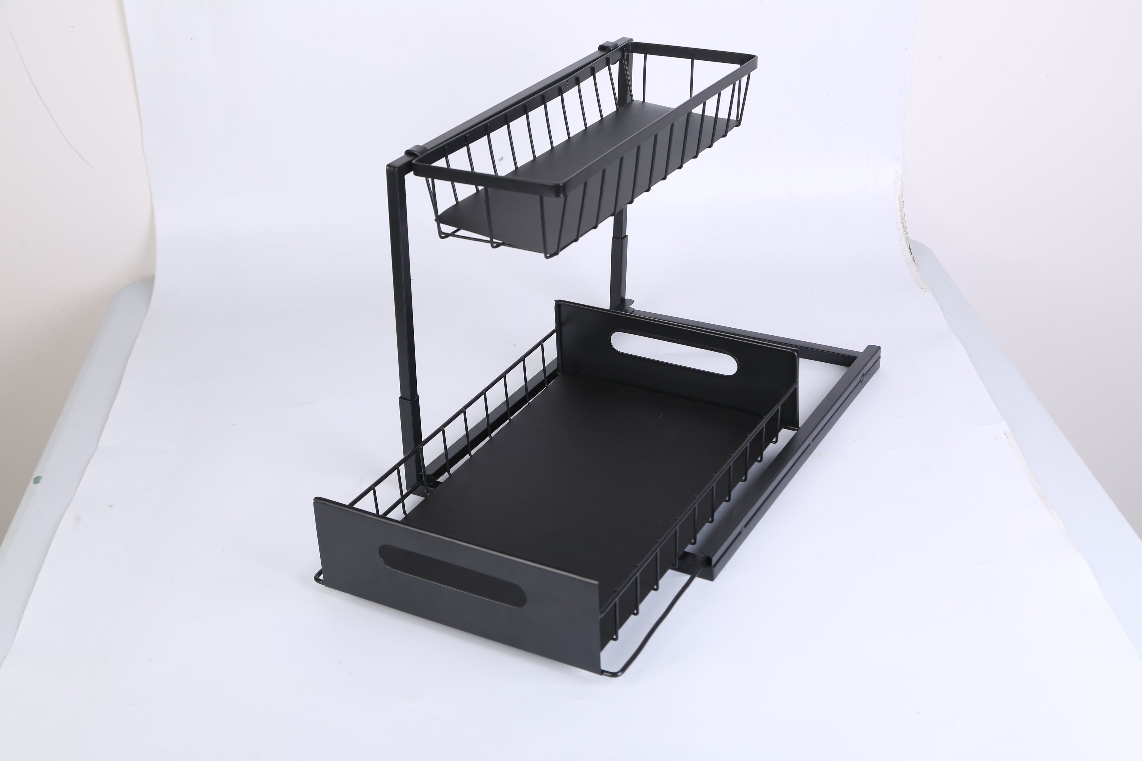 2-Tier Under Sink Organizer with Sliding Drawer | Kitchen Storage Shelf