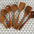 Solid Wood Cooking Spatula | Non-Stick Wok Stir Fry Tool