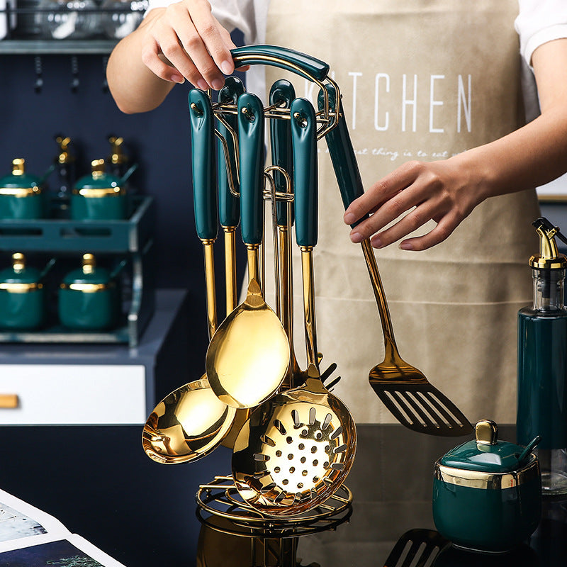 7-Piece Silicone Kitchen Utensil Set | Stainless Steel Cooking Tools