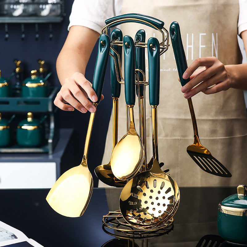 7-Piece Silicone Kitchen Utensil Set | Stainless Steel Cooking Tools