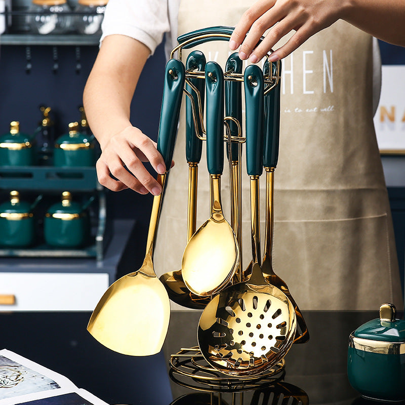 7-Piece Silicone Kitchen Utensil Set | Stainless Steel Cooking Tools