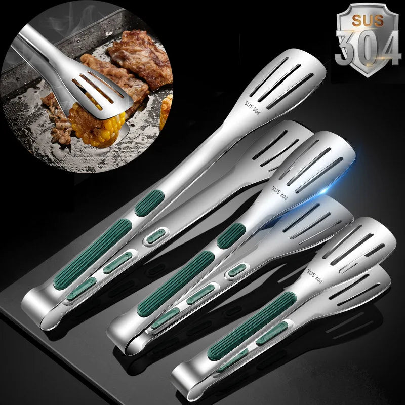Stainless Steel Kitchen Tongs (7, 9, 12 Inch) | Cooking & BBQ Tool