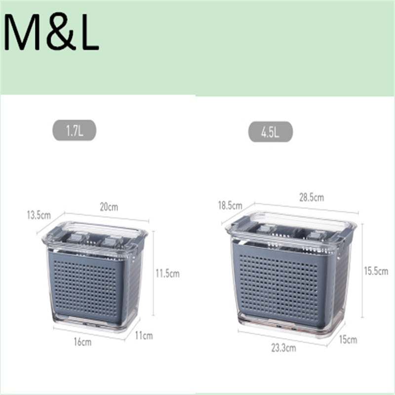 Refrigerator Storage Container with Drain Tray | Fruit & Vegetable Organizer