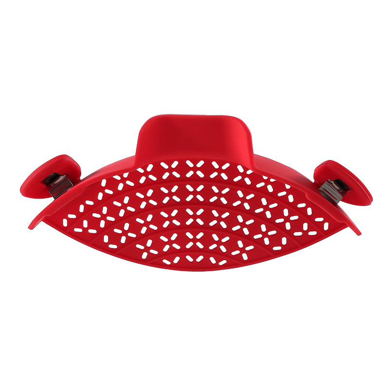 Silicone Pot Side Drain Strainer | Clip-On Kitchen Drainer